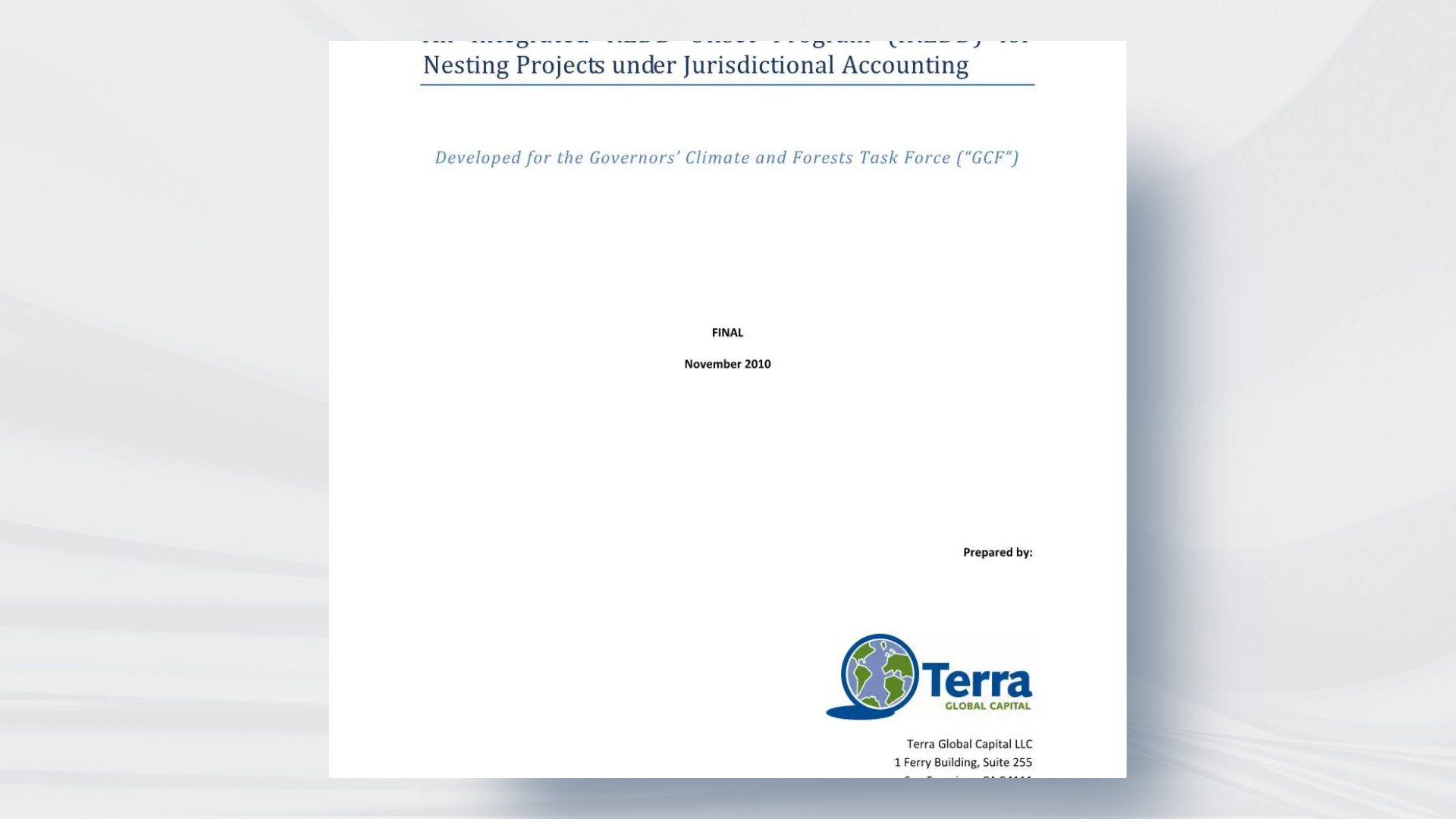 An Integrated REDD Offset Program (IREDD) for Nesting Projects under Jurisdictional Accounting